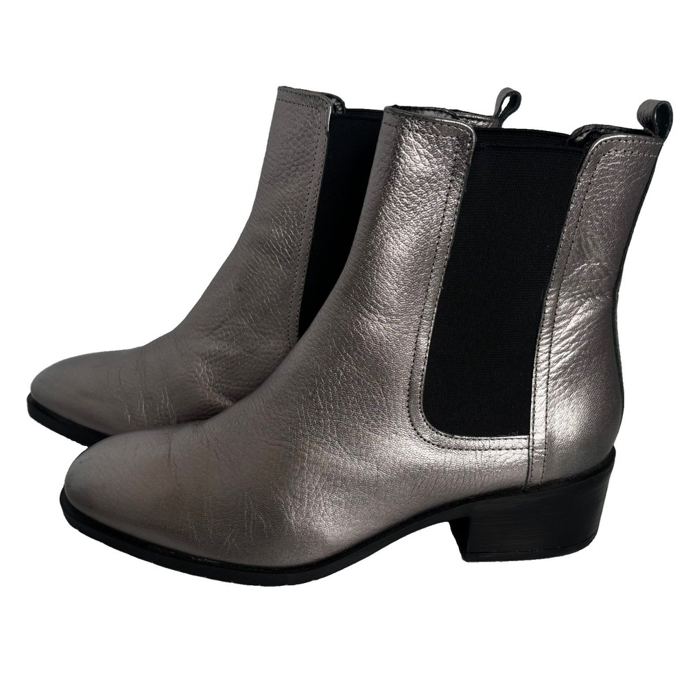 Kenneth Cole Salt Chelsea Boot 9.5 US/40.5 EU Silver Gray Leather Ankle Bootie